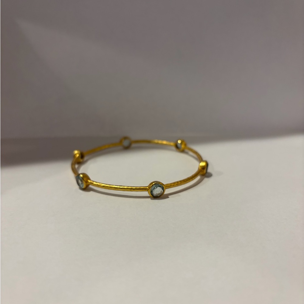 Julie Vos Milano Luxe Bangle Aquamarine S
